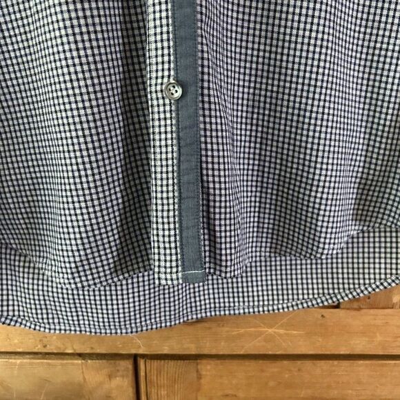 Theory Womens Size Small Blue White Gingham Button Front Shirt Blouse Collared - Picture 5 of 9